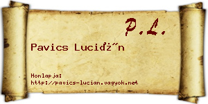 Pavics Lucián névjegykártya